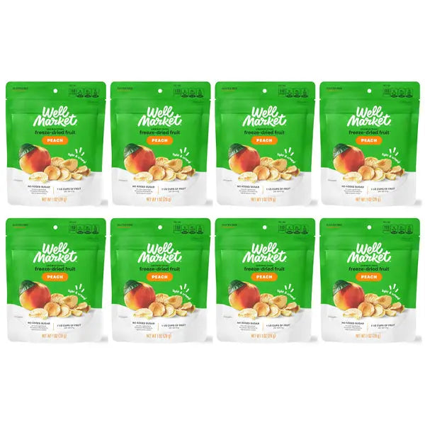 8 Pack - Gold Emblem Abound Peach Freeze Dried Fruit Crisps 1oz Gold Emblem